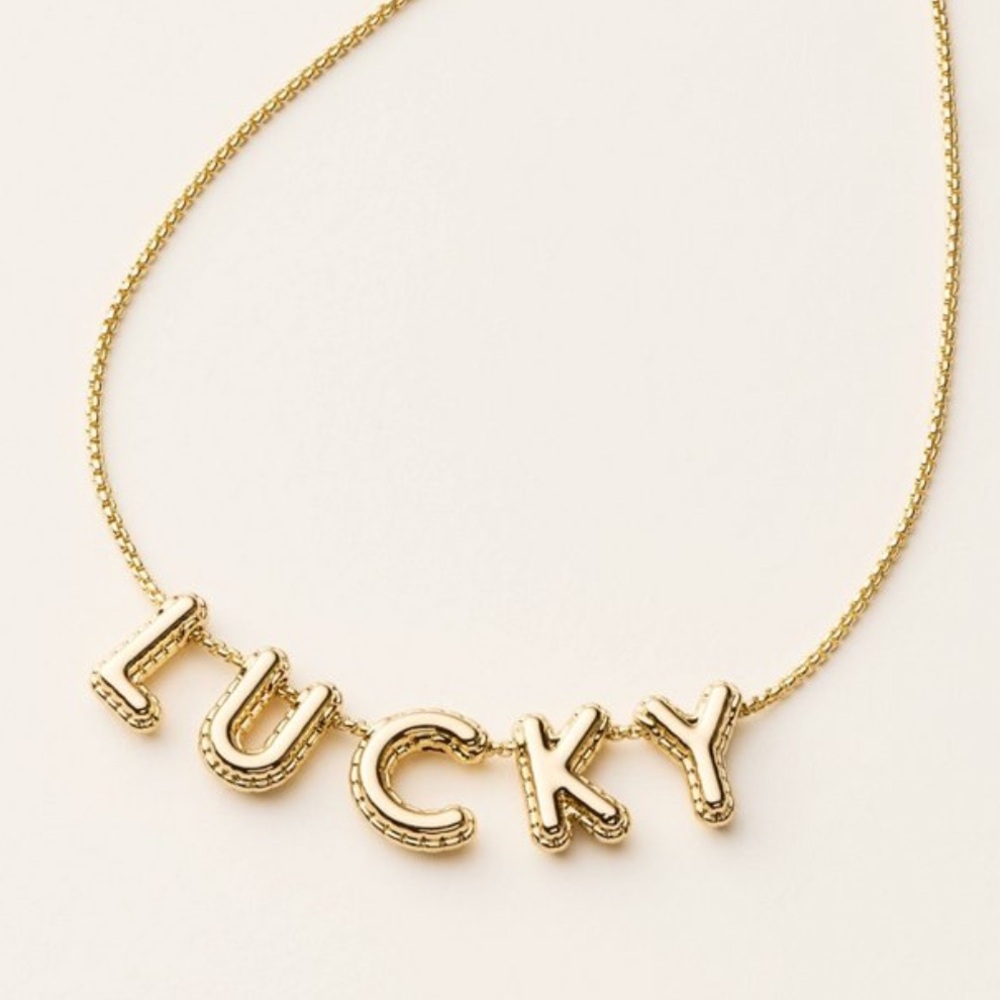 Kate Spade X Target collaboration gold tone ‘Lucky' Necklace